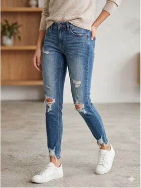 Eunina Clara High-Rise Distressed Skinny Jeans size 3